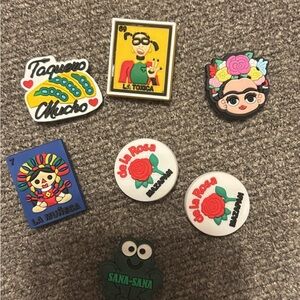 Mexican Latin Croc Shoe Charms 7 Pieces